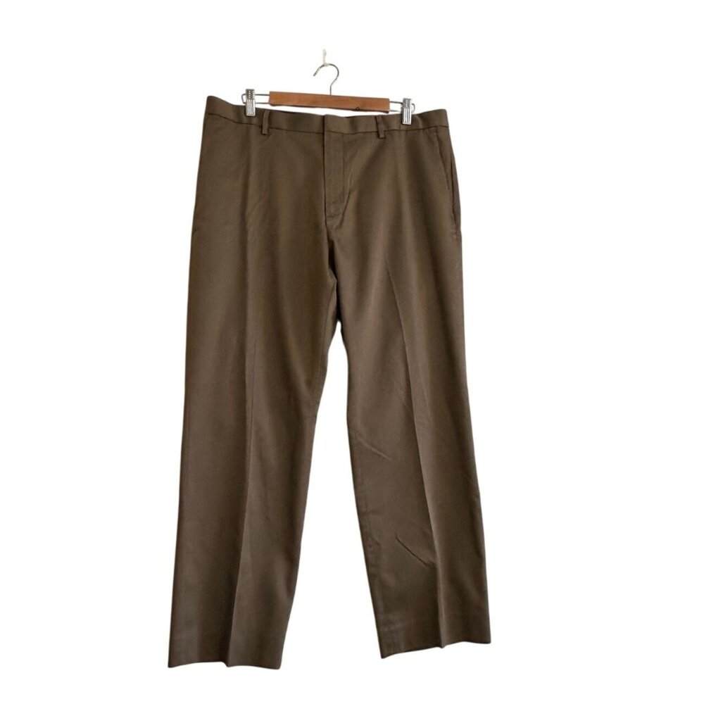 Banana Republic Non Iron Slim Fit Pants Brown/Tan Cotton Mens 36x30
